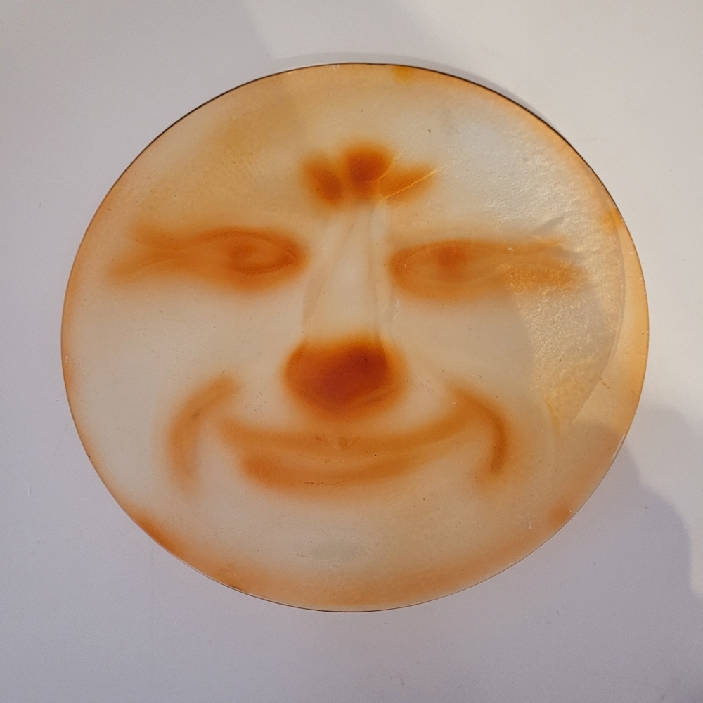 Abstract Orange and Cream Art Plate